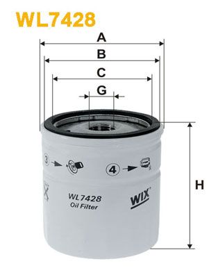 WIX FILTERS alyvos filtras WL7428